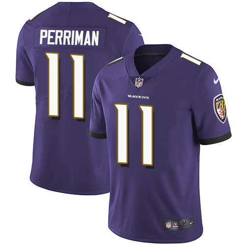 Nike Baltimore Ravens #11 Breshad Perriman Purple Team Color Men’s Stitched NFL Vapor Untouchable Limited Jersey