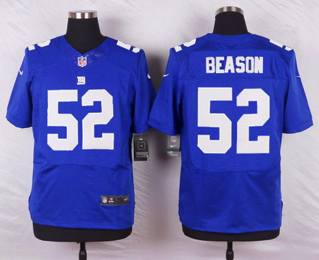Men’s New York Giants #52 Jon Beason Royal Blue Team Color NFL Nike Elite Jersey