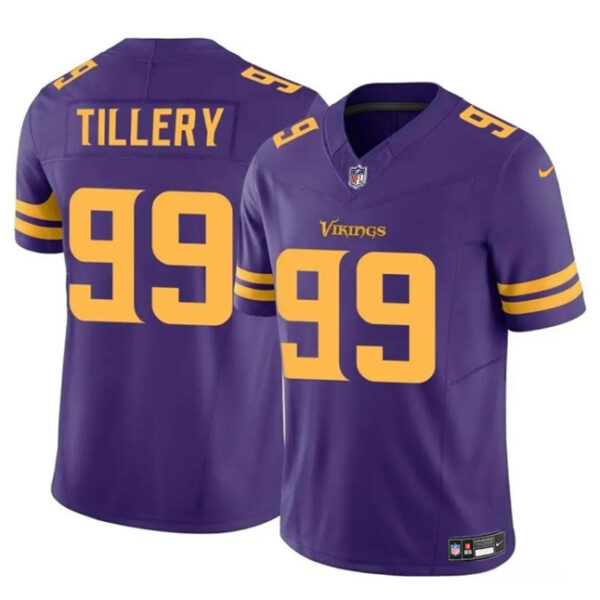 Men’s Minnesota Vikings #99 Jerry Tillery Purple 2023 F.U.S.E. Color Rush Untouchable Limited Football Stitched Jersey