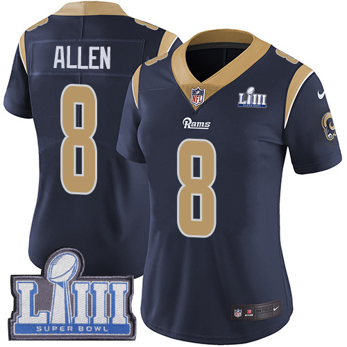 #8 Limited Brandon Allen Navy Blue Nike NFL Home Women’s Jersey Los Angeles Rams Vapor Untouchable Super Bowl LIII Bound