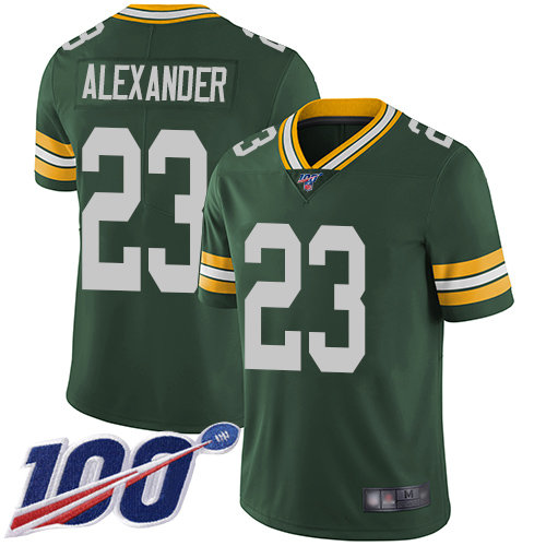 Packers #23 Jaire Alexander Green Team Color Men’s Stitched Football 100th Season Vapor Limited Jersey