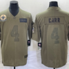 Men’s New Orleans Saints #4 Derek Carr NEW Olive 2019 Salute To Service Stitched NFL Nike Limited Jersey