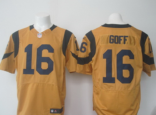 Men’s Los Angeles Rams #16 Jared Goff Nike Gold Color Rush 2015 NFL Elite Jersey