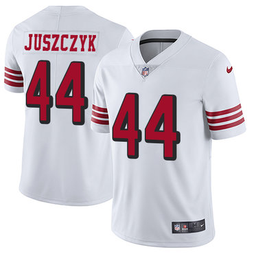 Nike 49ers #44 Kyle Juszczyk White Rush Men’s Stitched NFL Vapor Untouchable Limited Jersey