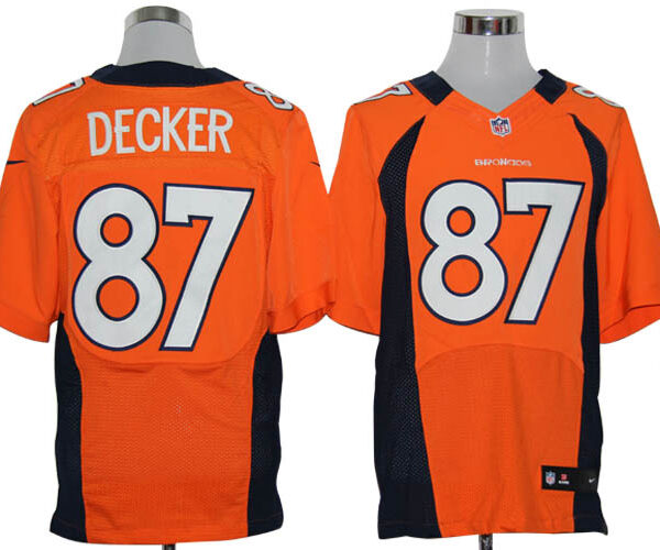 Size 60 4XL-Eric Decker Denver Broncos #87 Orange Stitched Nike Elite NFL Jerseys
