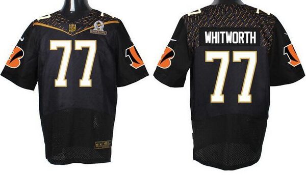 Men’s Cincinnati Bengals #77 Andrew Whitworth Black 2016 Pro Bowl Nike Elite Jersey