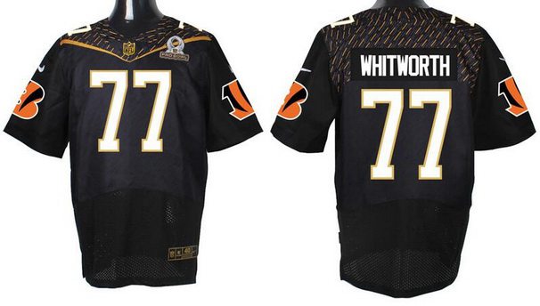 Men’s Cincinnati Bengals #77 Andrew Whitworth Black 2016 Pro Bowl Nike Elite Jersey