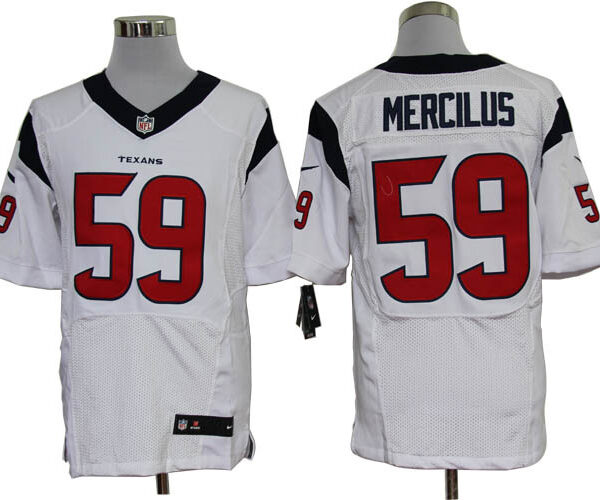 Size 60 4XL-Whitney Mercilus Houston Texans #59 White Stitched Nike Elite NFL Jerseys