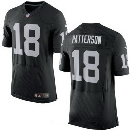 Men’s Oakland Raiders #18 Cordarrelle Patterson Black Team Color Stitched NFL Nike Elite Jersey