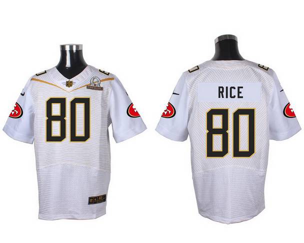 Men’s San Francisco 49ers #80 Jerry Rice White 2016 Pro Bowl Nike Elite Jersey