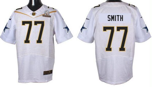 Men’s Dallas Cowboys #77 Tyron Smith White 2016 Pro Bowl Nike Elite Jersey