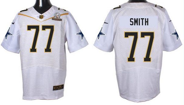 Men’s Dallas Cowboys #77 Tyron Smith White 2016 Pro Bowl Nike Elite Jersey