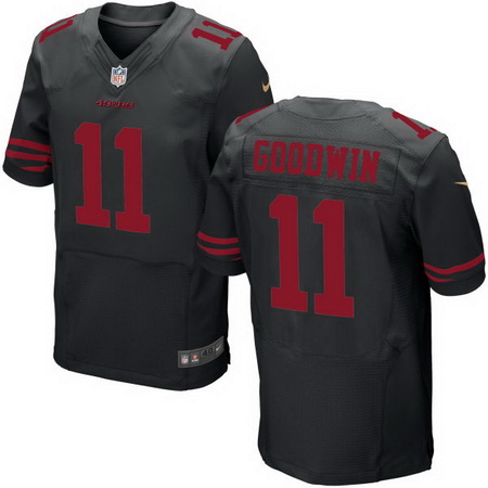 Men’s San Francisco 49ers #11 Marquise Goodwin Black Alternate Stitched NFL Nike Elite Jersey