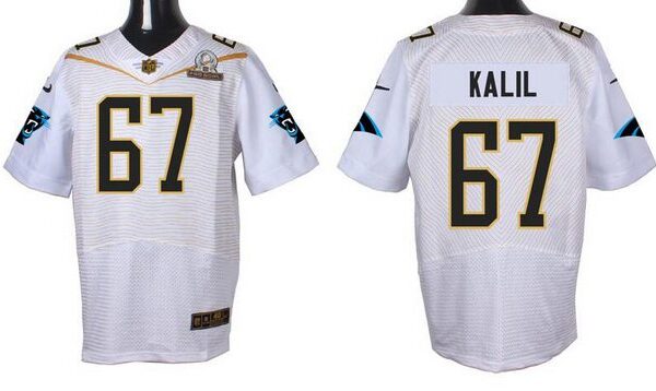 Men’s Carolina Panthers #67 Ryan Kalil White 2016 Pro Bowl Nike Elite Jersey
