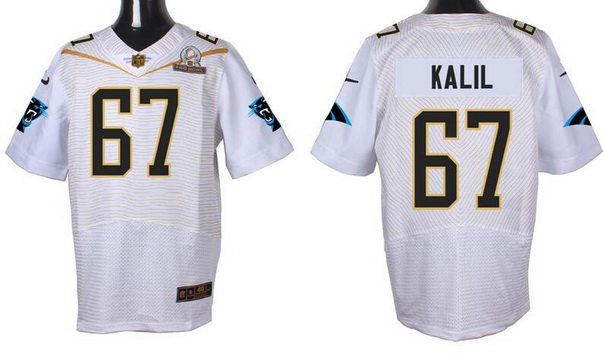Men’s Carolina Panthers #67 Ryan Kalil White 2016 Pro Bowl Nike Elite Jersey
