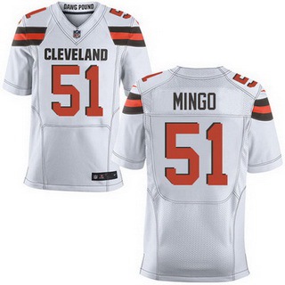 Men’s Cleveland Browns #51 Barkevious Mingo White Road 2015 NFL Nike Elite Jersey