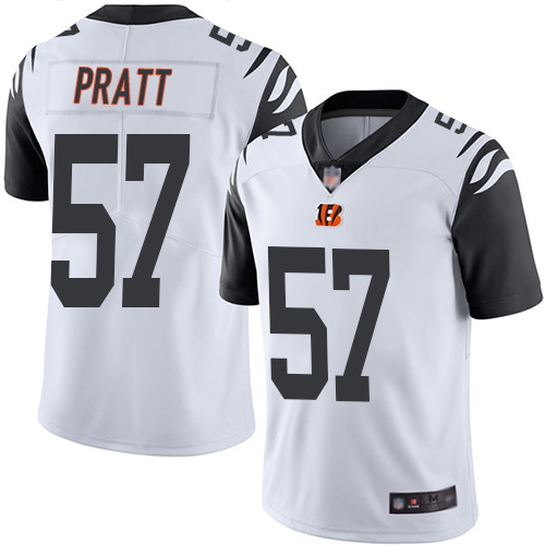 Bengals #57 Germaine Pratt White Men’s Stitched Football Limited Rush Jersey