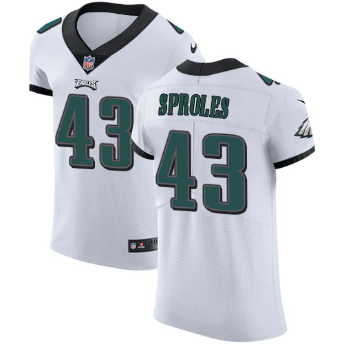 Men’s Nike Philadelphia Eagles #43 Darren Sproles White Stitched NFL Vapor Untouchable Elite Jersey