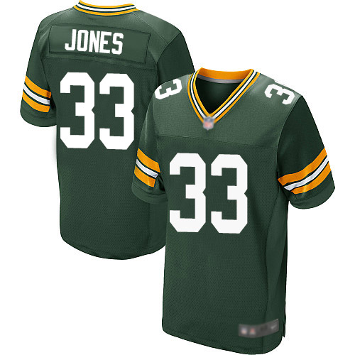 Men’s Green Bay Packers #33 Aaron Jones Home Green Elite Football Alternate Jersey