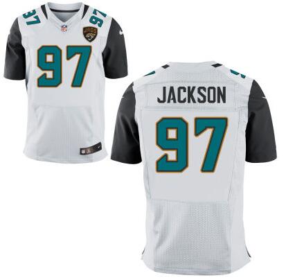 Men’s Jacksonville Jaguars #97 Malik Jackson White Road NFL Nike Elite Jersey