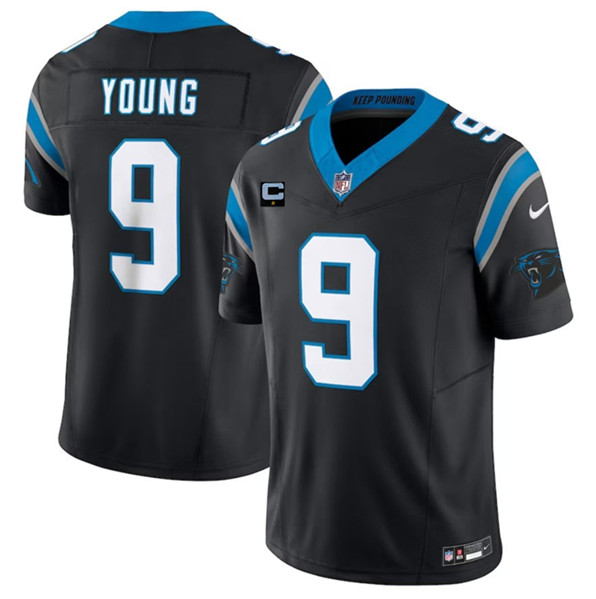 Men’s Carolina Panthers #9 Bryce Young Black 2023 F.U.S.E. With 1-Star C Patch Vapor Untouchable Football Stitched Jersey