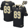 Men’s New Orleans Saints #89 Josh Hill Black 50th Season Patch Stitched NFL Nike Elite Jersey