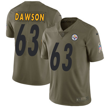 Nike Pittsburgh Steelers #63 Dermontti Dawson Olive Men’s Stitched NFL Limited 2017 Salute to Service Jersey