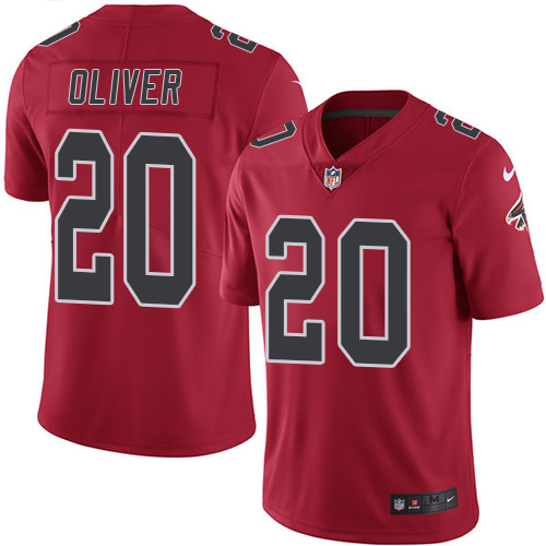 Nike Falcons #20 Isaiah Oliver Red Men’s Stitched NFL Limited Rush Jersey