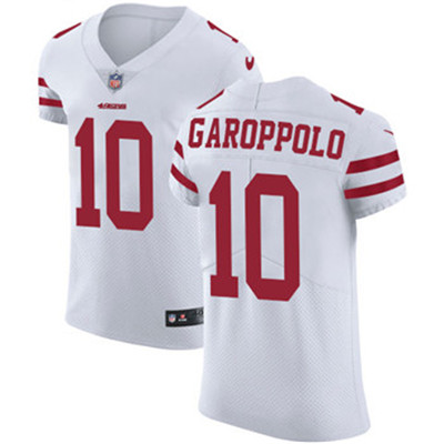 Nike San Francisco 49ers #10 Jimmy Garoppolo White Men’s Stitched NFL Vapor Untouchable Elite Jersey