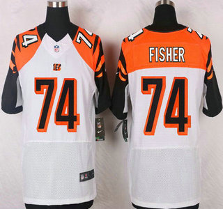 Men’s Cincinnati Bengals #74 Jake Fisher White Road NFL Nike Elite Jersey