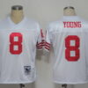 San Francisco 49ers #8 Steve Young White Throwbck Jersey