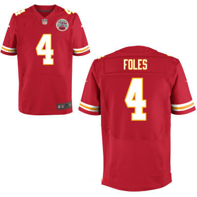 Men’s Kansas City Chiefs #4 Nick Foles Red Team Color Stitched NFL Nike Elite Jersey