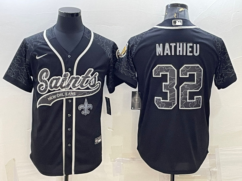 Men’s New Orleans Saints #32 Tyrann Mathieu Black Reflective Limited Stitched Football Jersey