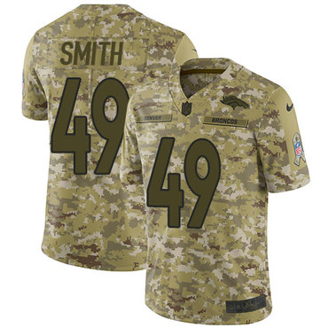 Nike Broncos #49 Dennis Smith Camo Men’s Stitched NFL Limited 2018 Salute To Service Jersey
