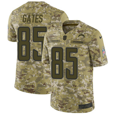 Nike Chargers #85 Antonio Gates Camo Men’s Stitched NFL Limited 2018 Salute To Service Jersey