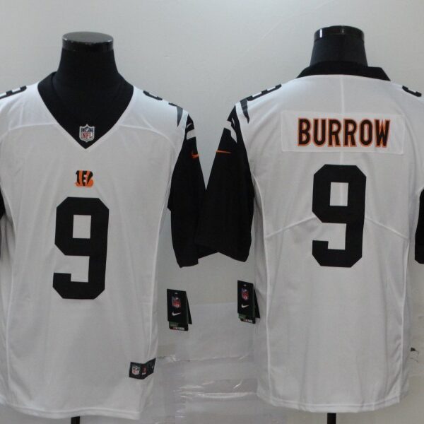 Men’s Cincinnati Bengals #9 Joe Burrow White 2020 Color Rush Stitched NFL Nike Limited Jersey