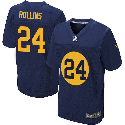 Men’s Green Bay Packers #24 Quinten Rollins Navy BLue Elite Jersey