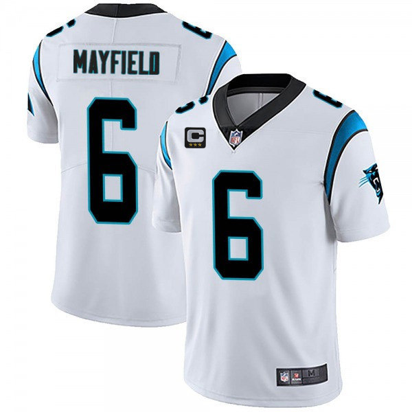 Men’s Carolina Panthers 2022 #6 Baker Mayfield White With 3-star C Patch Vapor Untouchable Limited Stitched Jersey
