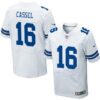 Men’s Dallas Cowboys #16 Matt Cassel White Road NFL Nike Elite Jersey