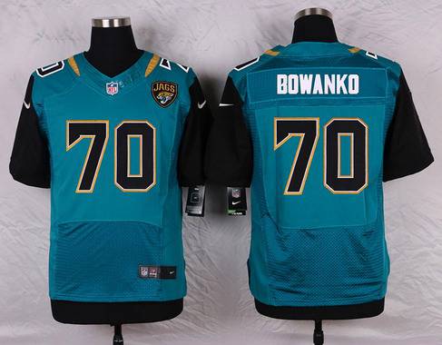 Men’s Jacksonville Jaguars #70 Luke Bowanko Teal Green Alternate NFL Nike Elite Jersey