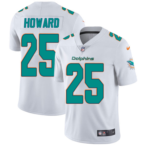 Nike Miami Dolphins #25 Xavien Howard White Men’s Stitched NFL Vapor Untouchable Limited Jersey