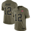 Men’s Tampa Bay Buccaneers #12 Tom Brady 2022 Olive Salute To Service Limited Stitched Jersey