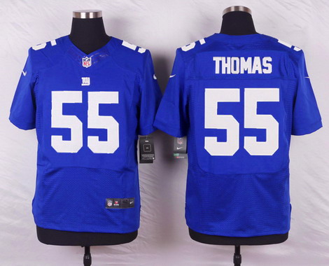 Men’s New York Giants #55 J. T. Thomas Royal Blue Team Color NFL Nike Elite Jersey