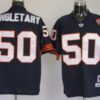 Chicago Bears #50 Mike Singletary Blue Throwback With Bear Patch Jersey