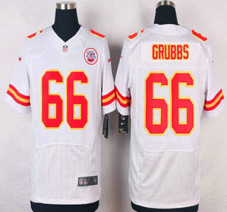 Men’s Kansas City Chiefs #66 Ben Grubbs White Road NFL Nike Elite Jersey