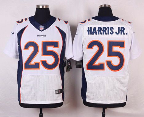 Men’s Denver Broncos #25 Chris Harris Jr. White Road NFL Nike Elite Jersey