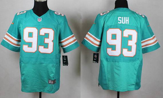 Men’s Miami Dolphins #93 Ndamukong Suh Aqua Green Alternate 2015 NFL Nike Elite Jersey