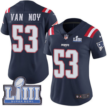 #53 Limited Kyle Van Noy Navy Blue Nike NFL Women’s Jersey New England Patriots Rush Vapor Untouchable Super Bowl LIII Bound