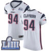 #94 Elite Adrian Clayborn White Nike NFL Road Men’s Jersey New England Patriots Vapor Untouchable Super Bowl LIII Bound