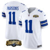 Men’s Dallas Cowboys #11 Micah Parsons White 2023 F.U.S.E. NFC East Champions Patch Football Stitched Jersey